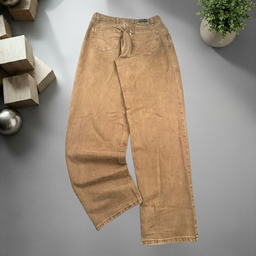Vintage 90s Levis SilverTab Baggy Jeans Brown Tobacco Skater 34